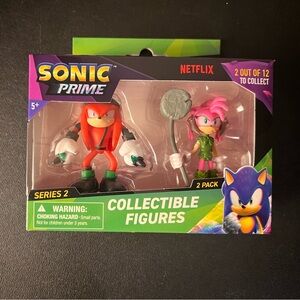 Sonic Prime Series 2 Knuckles & Amy 2.5" Figure 2-Pack SEGA Netflix - Brand New